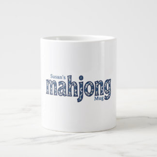 Blå Chinoiserie Blommig Anpassad Mahjong Jumbo Mugg