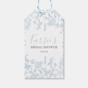 Blå Chinoiserie Blommiga Bröllopsdusch presentkort Presentetikett