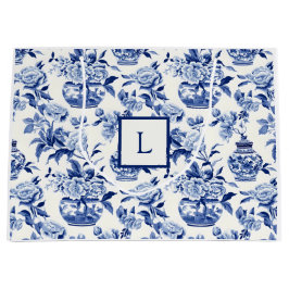 Blå Chinoiserie Monogram