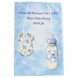 Blå Chinoiserie Presentpåse för Baby Shower
