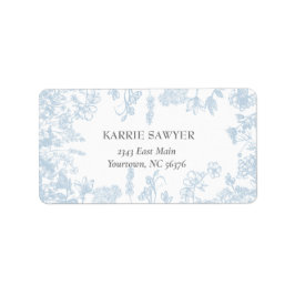 Blå Chinoiserie returadressetikett Adressetikett