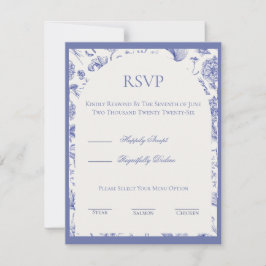 Blå Chinoiserie RSVP-kort OSA Kort