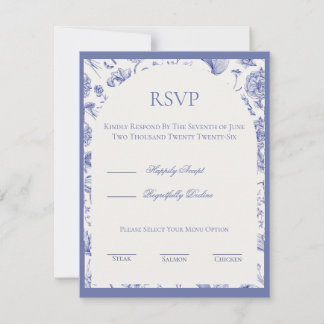 Blå Chinoiserie RSVP-kort OSA Kort