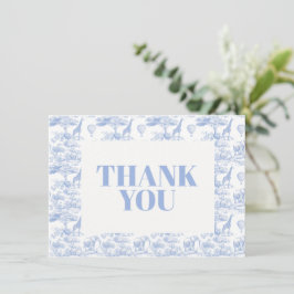 Blå Chinoiserie Toile de Jouy Bebis Shower Tack Kort