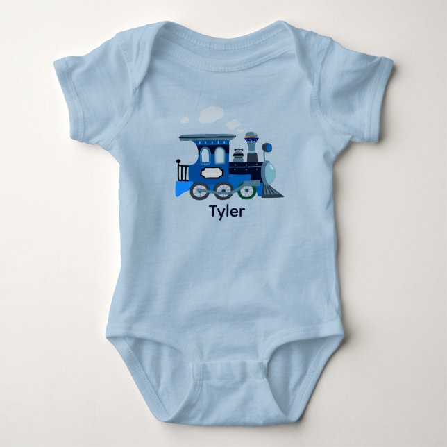 Blå Choo Choo  T Shirt (Framsida)