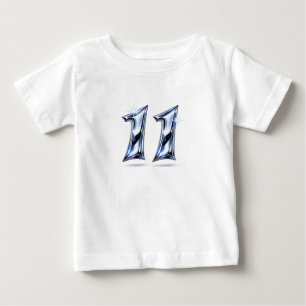 Blå Chrome Nummer 11 Födelsedagsbarn Småbarn T-Shi T Shirt