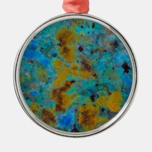 Blå Chrysocolla Jasper med fläckar Julgransprydnad Metall
