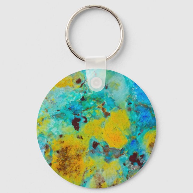 Blå Chrysocolla Jasper Nyckelring (Framsida)