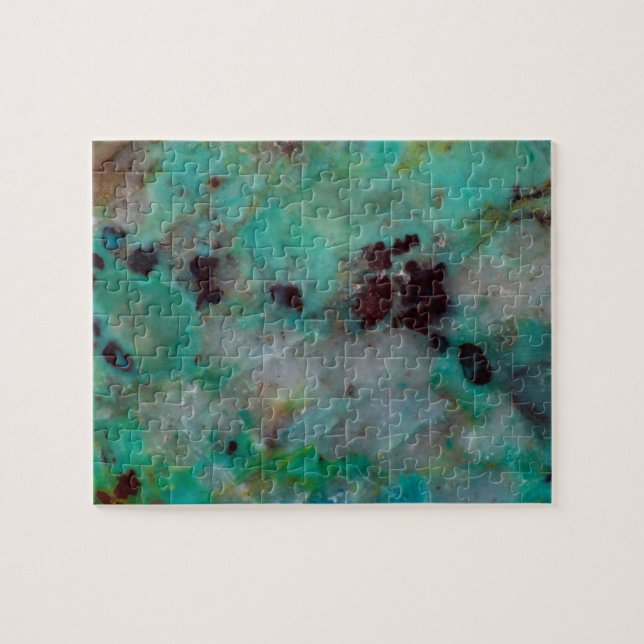 Blå Chrysocolla Jasper Pussel (Horisontell)