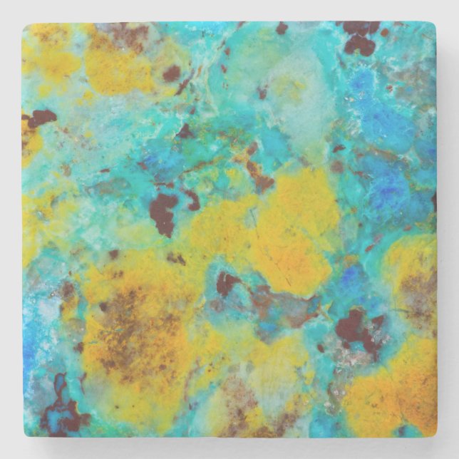 Blå Chrysocolla Jasper Stenunderlägg (Framsidan)