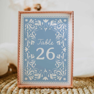 Blå Cielito Lindo Papel Picado Baby Shower  Bordsnummer