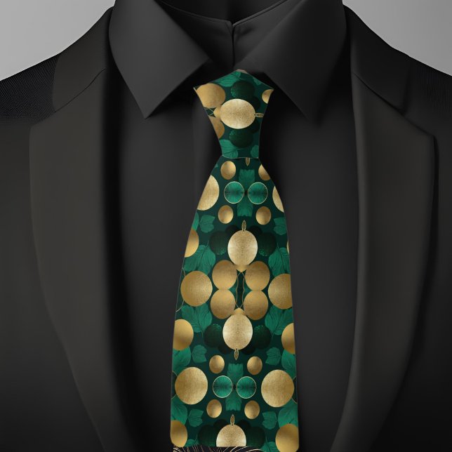 Blå cirklar i Emerald och Guld Necktie Slips (Skapare uppladdad)