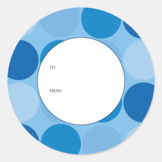 Blå cirklar - Märkre Runt Klistermärke
