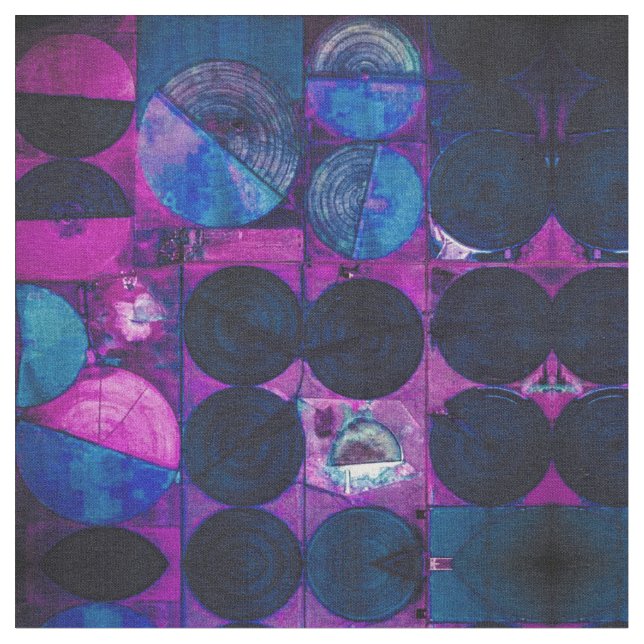 Blå cirklar med 369 Abstrakters struktur Tyg (Närbild)