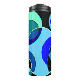 Blå cirklar och grönt som korsar varandra