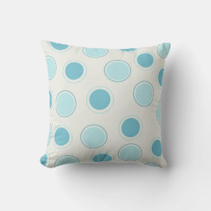 Blå cirklar på White MOJO Pillow Kudde