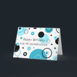 Blå cirklar Retro Grandfather Birthday Kort<br><div class="desc">Födelsedag för farfar med roligt blå och svarta cirklar reflekterar mönster och tankfull vers.</div>