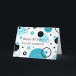 Blå cirklar Retro Grandson Birthday Kort<br><div class="desc">Födelsedagskort för barnson med roligt blå och svarta cirklar återger mönster och tankfull vers.</div>