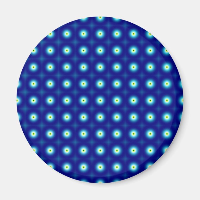 Blå cirklar Rund magnet (Framsidan)