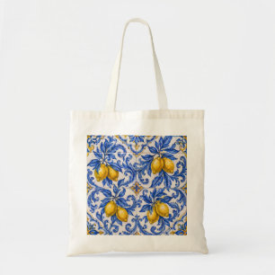 Blå Citron Azulejo-platta Tygkasse