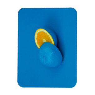 blå citron i två halvor magnet