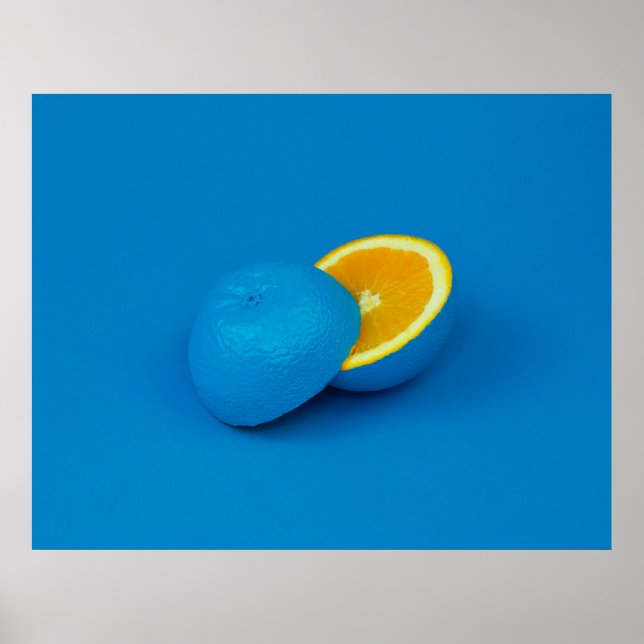 blå citron i två halvor poster (Framsidan)