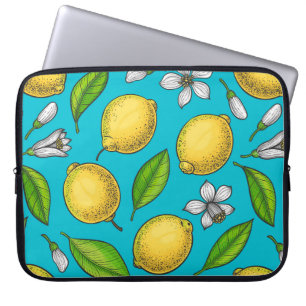 Blå citroner laptop fodral