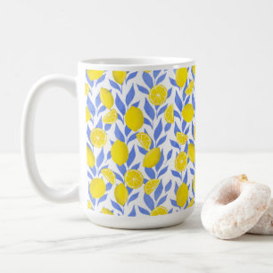 Blå Citroner Medelhavet Kaffemugg