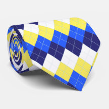 Blå, citronyellow och vit argyle