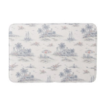 Blå Coastal French Toile
