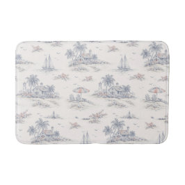 Blå Coastal French Toile Badrumsmatta