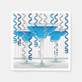 Blå cocktail och band pappersservett