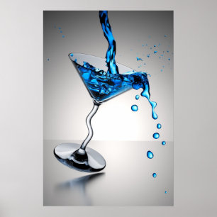 blå cocktail poster