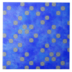 Blå Contemporaryn Polka dots Mönster Kakelplatta