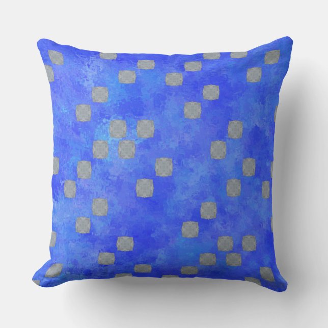 Blå Contemporaryn Polka dots Mönster Kudde (Framsida)