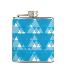 Blå, cool, modern, trendig överlappande trianglar fickplunta