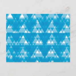 Blå, cool, modern, trendig överlappande trianglar vykort