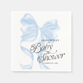 Blå Coquette Bow Baby Shower-fester Servetter