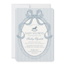 Blå Coquette Bow Gunghäst Baby Shower