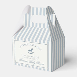 Blå Coquette Bow Gunghäst Baby Shower Presentaskar