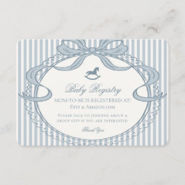 Blå Coquette Bow Gunghäst Babypresentregistret Tilläggskort