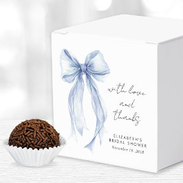 Blå Coquette Bow Vattenfärg Bröllopsdusch Presentaskar
