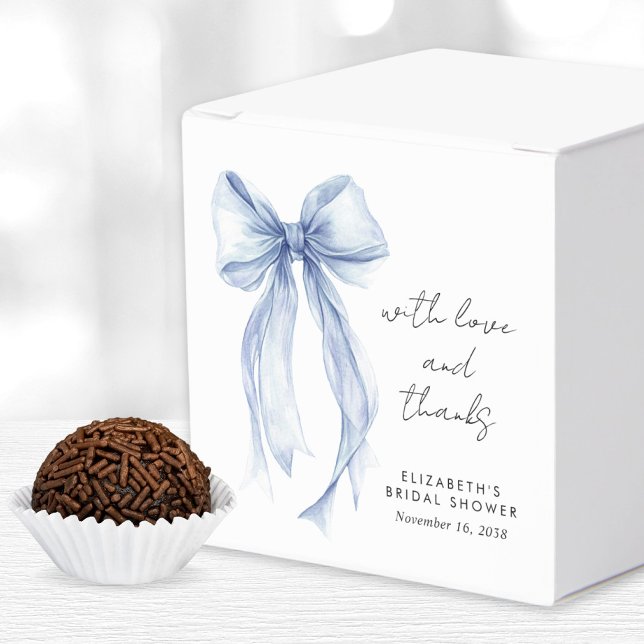 Blå Coquette Bow Vattenfärg Bröllopsfest Presentaskar (Skapare uppladdad)