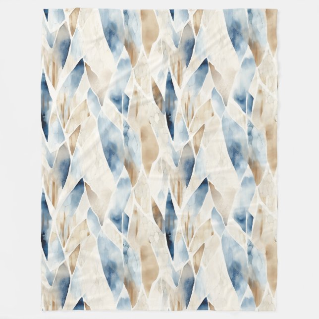 Blå Cream Sea Sand Ocean Serenity Fleecefilt (Framsidan)