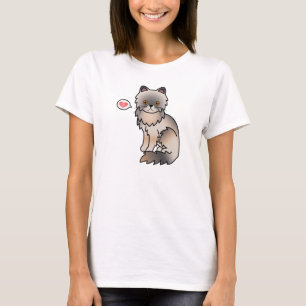 Blå Crème Med Kopparfärgade Ögon Perserkatts Kärle Tee Shirt