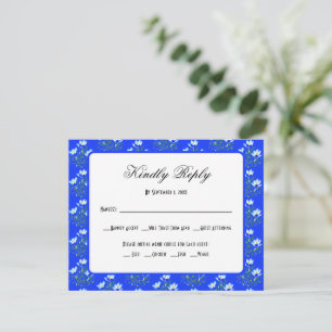 Blå Crocus Bröllop RSVP-kort OSA Kort