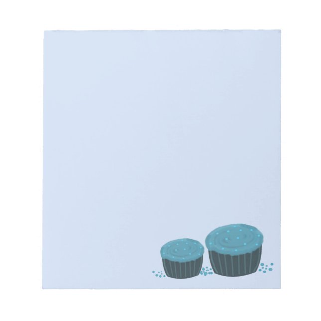 Blå Cupcakes Anteckningsblock (Framsida)