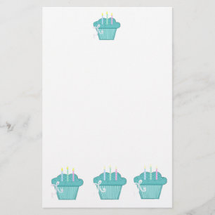 Blå Cupcakes Brevpapper
