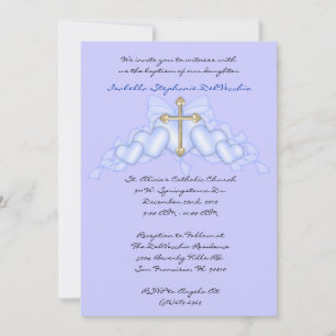 Blå CUTE-kommun/baptism Inbjudan
