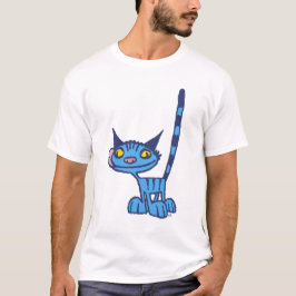 Blå Cute och Coola Kattunge tecknad T-shirt